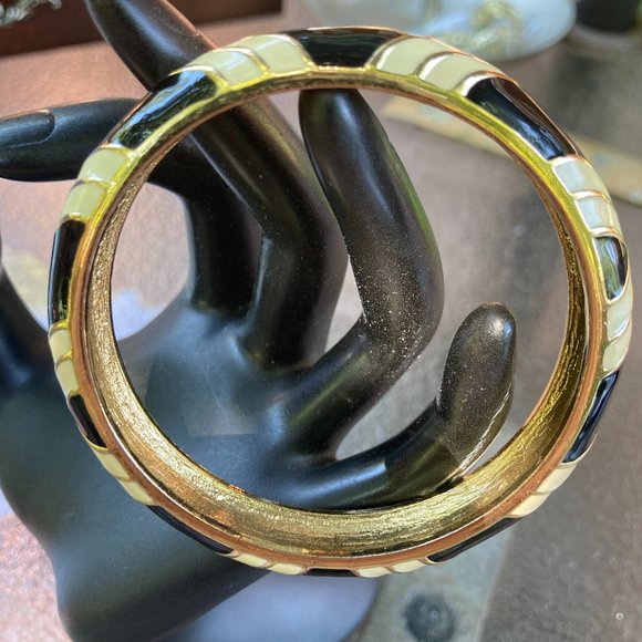 J Crew black, gold and white bangle bracelet - Picture 3 of 8
